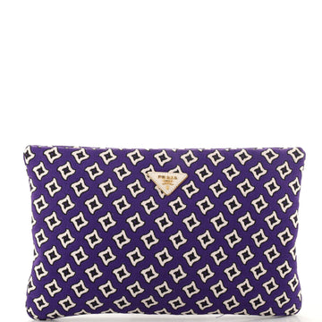 Prada Hand Strap Clutch Jacquard Large
