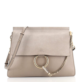 Chloe Faye Shoulder Bag Leather and Suede Medium