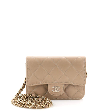 Chanel Classic Flap Clutch with Chain Quilted Caviar Small