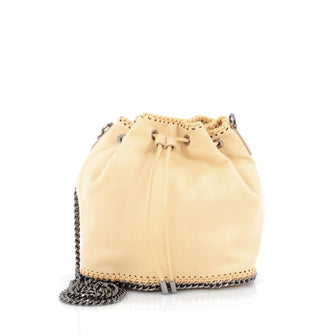 Stella McCartney Falabella Drawstring Bucket Bag Faux Suede Small Yellow 1851001