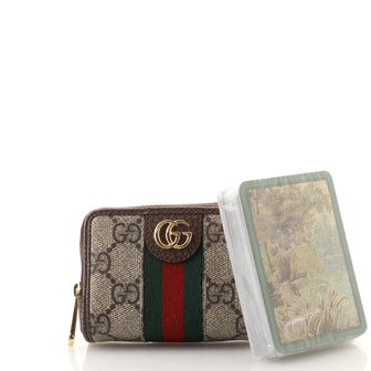 Gucci Zip Playing Card Set Case GG Coated Canvas