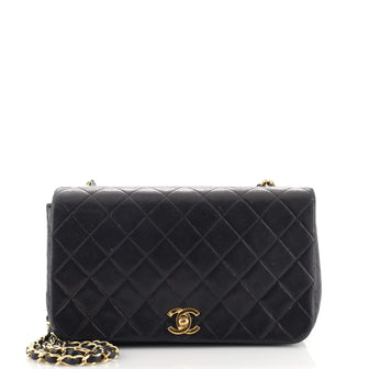 Chanel Vintage Full Flap Bag Quilted Lambskin Small