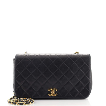 Chanel Vintage Full Flap Bag Quilted Lambskin Small