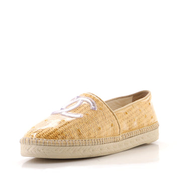 Chanel Women's CC Espadrilles PVC and Raffia