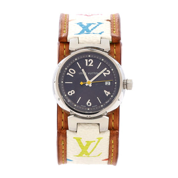 Louis Vuitton Tambour Quartz Watch Stainless Steel and Monogram Multicolor 28