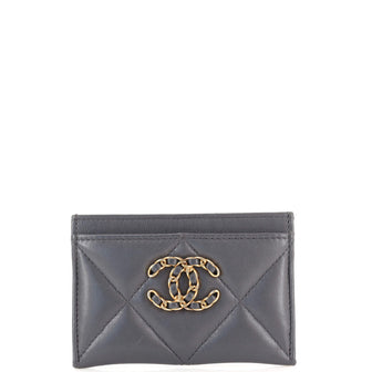 Chanel 19 Card Holder Quilted Leather