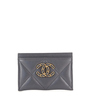 Chanel 19 Card Holder Quilted Leather