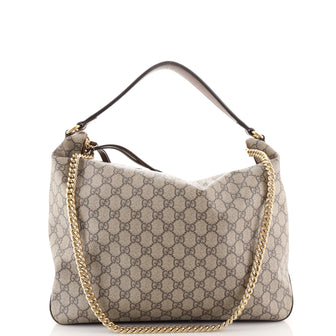 Gucci Chain Hobo GG Coated Canvas Large