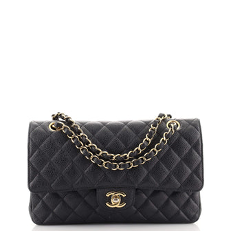 Chanel Classic Double Flap Bag Quilted Caviar Medium