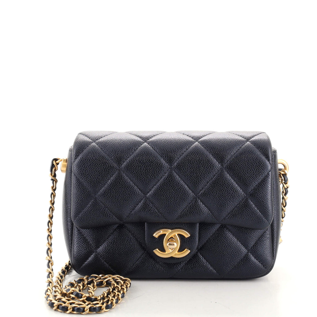 Chanel My Perfect Adjustable Chain Flap Bag Quilted Iridescent Caviar Mini