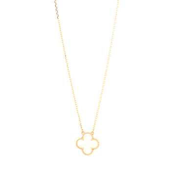 Van Cleef & Arpels Sweet Alhambra Pendant Necklace 18K Yellow Gold and Mother of Pearl