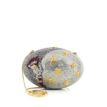 Judith Leiber Moon and Stars Minaudiere Crystal Small Black