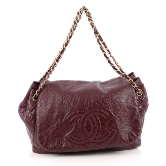Chanel Rock and Chain Flap Bag Patent Large Red 1853001