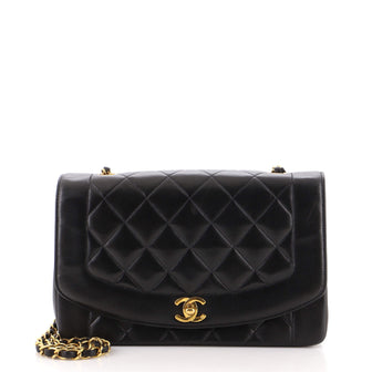 Chanel Vintage Diana Flap Bag Quilted Lambskin Medium
