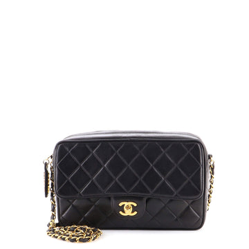 Chanel Vintage Front Pocket Camera Bag Quilted Lambskin Medium