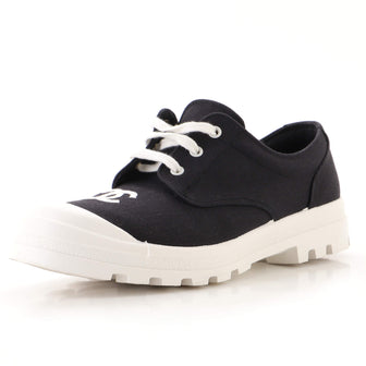 Chanel Women's Vintage CC Lace Up Sneakers Canvas