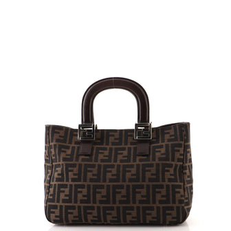 Fendi Vintage FF Handle Tote Zucca Canvas Small