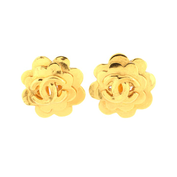 Chanel Vintage Flower Clip-On Earrings Metal