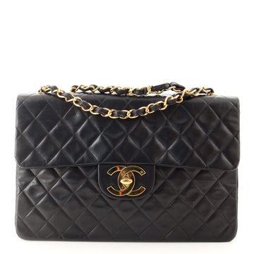 Chanel Vintage Classic Single Flap Bag Quilted Lambskin Maxi