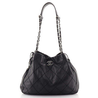 Chanel Expandable Zip Around Tote Quilted Leather Large