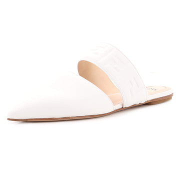 Fendi Women's Colibri Flat Mules Zucca Embossed Leather