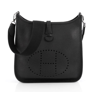 Hermes Evelyne Crossbody Gen I Clemence PM Black 1853501