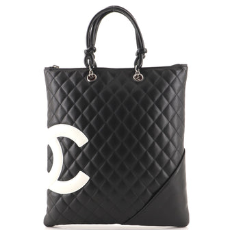 Chanel Cambon Flat Tote Quilted Leather