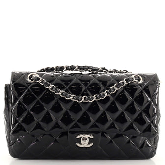 Chanel Classic Double Flap Bag Quilted Patent Medium