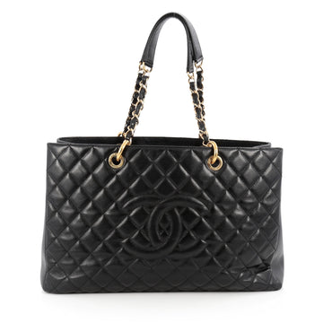 Chanel Grand Shopping Tote Quilted Caviar XL Black 1854411