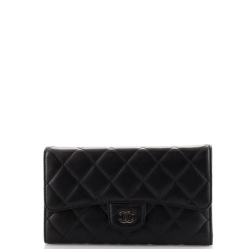 Chanel L-Flap Wallet Quilted Lambskin Long