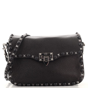 Valentino Garavani Rolling Rockstud Crossbody Bag Leather with Cabochons Medium