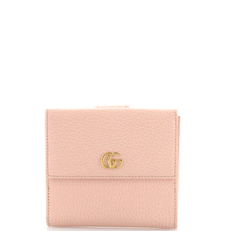 Gucci GG Marmont French Flap Wallet Leather Compact