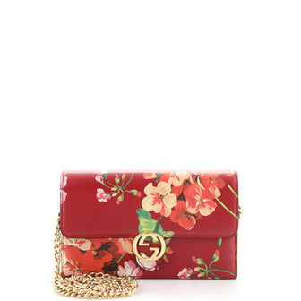 Gucci Icon Wallet on Chain Blooms Print Leather