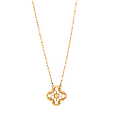 Van Cleef & Arpels Vintage Alhambra Pendant Necklace 18K Yellow Gold and Diamonds