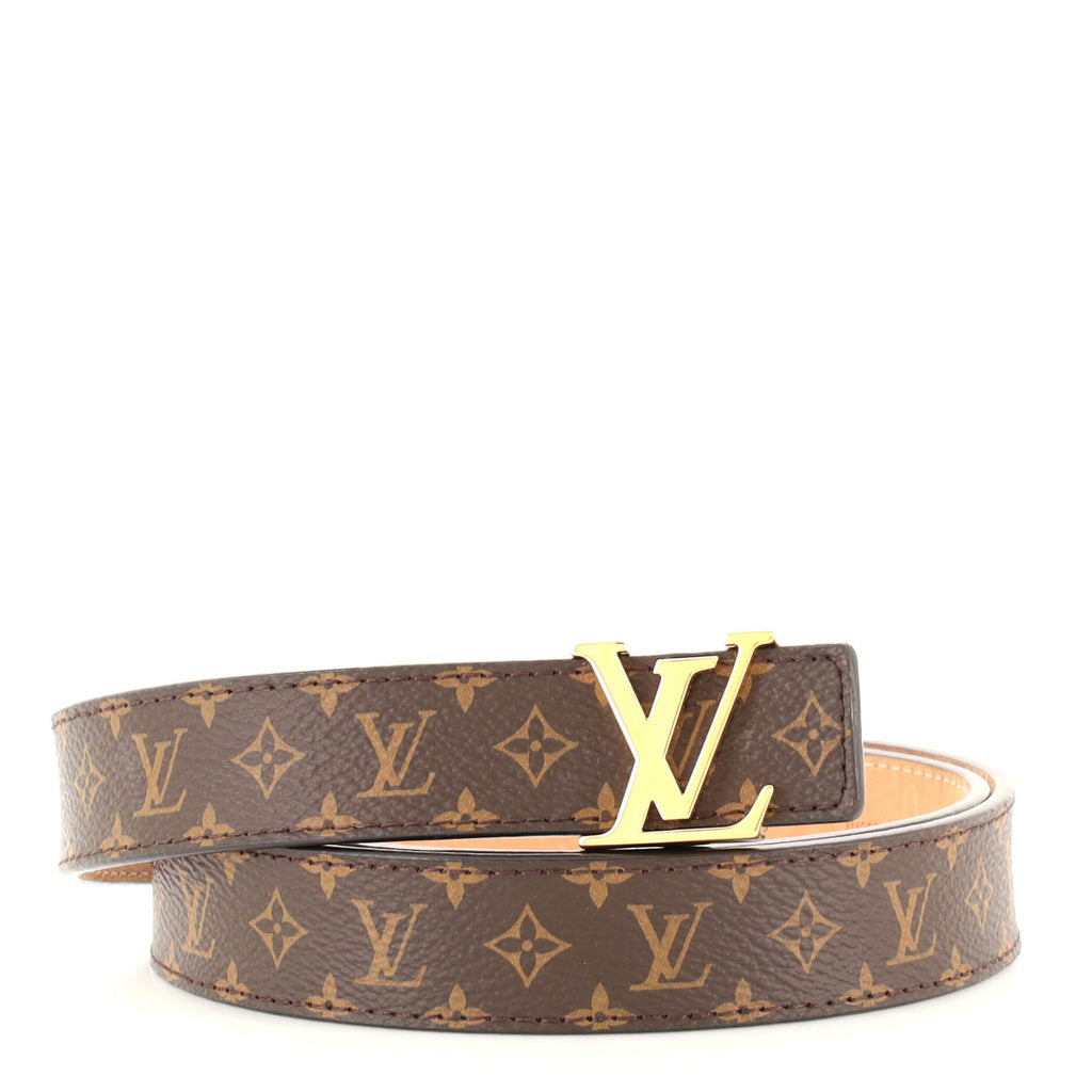Louis Vuitton Monogram Mini Canvas LV Initiales Slim Buckle Belt
