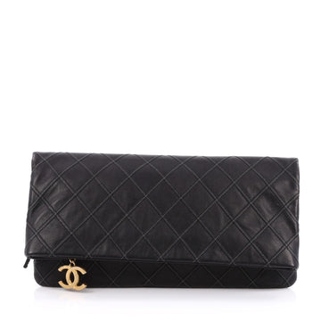 Chanel Thin City Clutch Quilted Calfskin Large Black