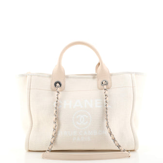 Chanel Deauville NM Chain Handle Tote Mixed Fibers Small