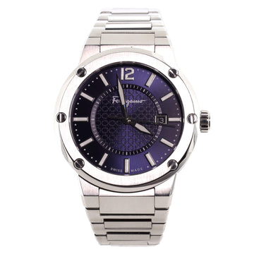 Salvatore Ferragamo F-80 Quartz Watch Stainless Steel Stainless Steel 44