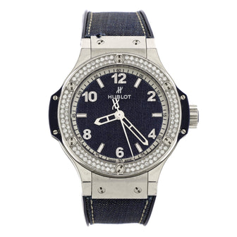 Hublot Big Bang Jeans Quartz Watch Stainless Steel and Rubber with Diamond Bezel 38