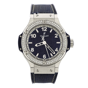 Hublot Big Bang Jeans Quartz Watch Stainless Steel and Rubber with Diamond Bezel 38