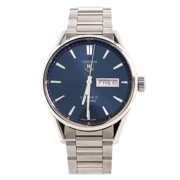 Tag Heuer Carrera Calibre 5 Day-Date Automatic Watch Stainless Steel 41
