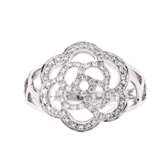 Chanel Camellia Ring 18K White Gold and Diamonds