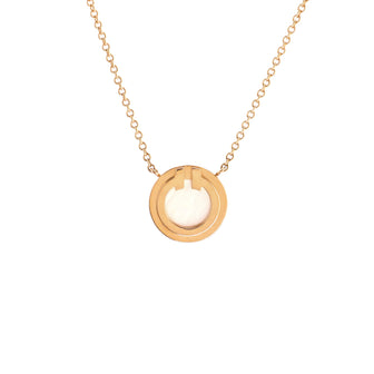 Tiffany & Co. Circle Pendant Necklace 18K Rose Gold with Diamonds and Mother Of Pearl