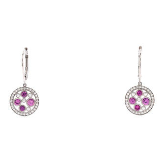 Tiffany & Co. Cobblestone Drop Earrings Platinum with Pink Sapphires and Diamonds