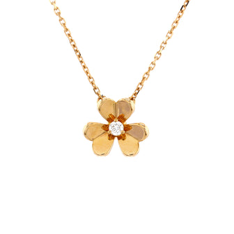 Van Cleef & Arpels Frivole Pendant Necklace 18K Yellow Gold and Diamond Mini