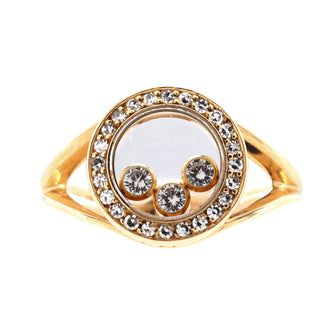 Chopard Happy Diamonds Round Ring 18K Yellow Gold with Diamonds and 3 Floating Diamonds