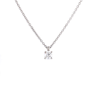Tiffany & Co. Princess Cut Solitaire Pendant Necklace 18K Rose Gold with Platinum and Diamond 0.20-0.29CT