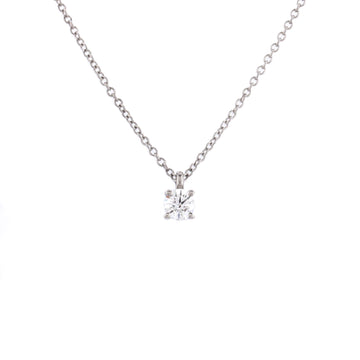 Tiffany & Co. Princess Cut Solitaire Pendant Necklace 18K Rose Gold with Platinum and Diamond 0.20-0.29CT