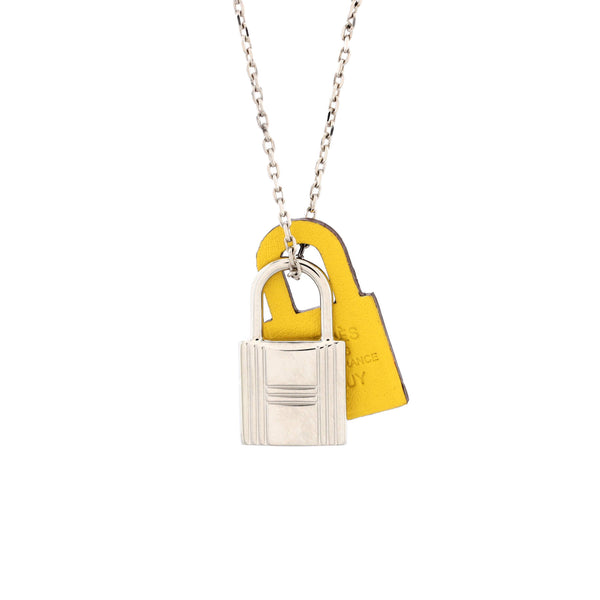 Buy [New] Hermes Necklace Amulet GM Cadena Padlock Pendant Buffalo Horn  Blue Black and White Lacquer Gold from Japan - Buy authentic Plus exclusive  items from Japan | ZenPlus