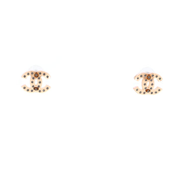 Chanel CC Stud Earrings Crystals and Resin Small